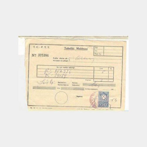 1954 PTT Radyo Ücreti Makbuzu