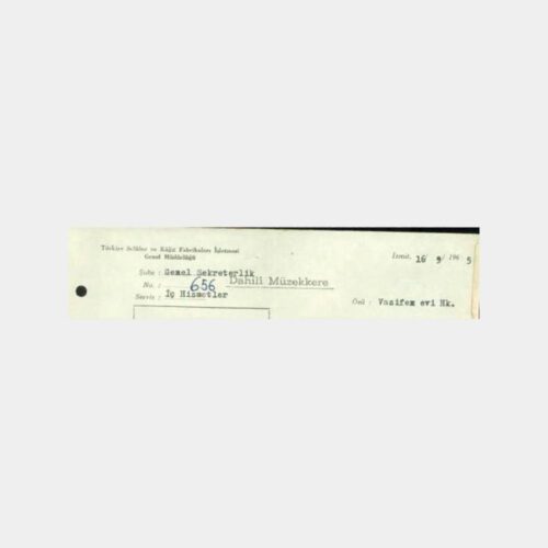 1965 İzmit SEKA Kağıt Fabrikası Efemera Belge No. 02