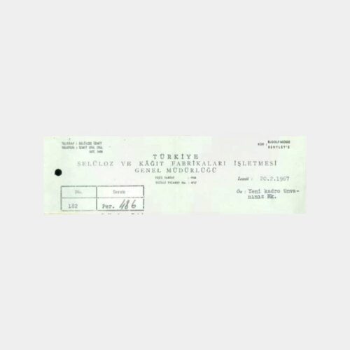 1967 İzmit SEKA Kağıt Fabrikası Efemera Belge No. 06