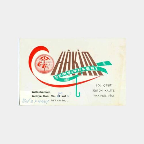 1960 Sultanhamam Şemşiye Konulu İşyeri Kartı