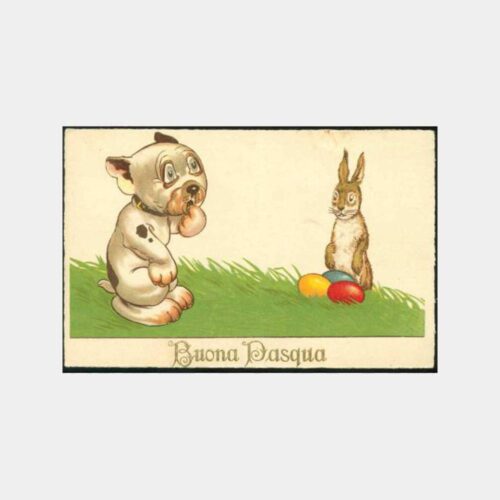 1933 Tavşan Köpek Fantazi Tebrik Kartpostal