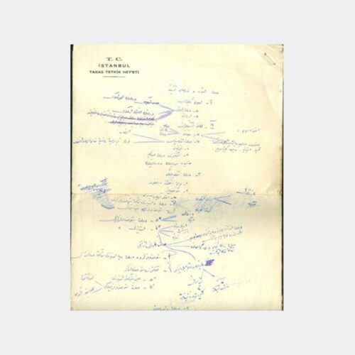 1930 İstanbul Takas Tetkik Heyeti Kağıdı Belge