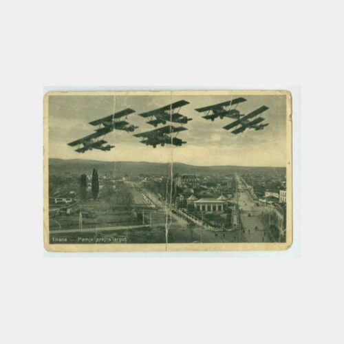 1932 Arnavutluk Tiran Üzerinde Uçaklar Kartpostal