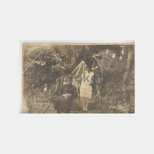 1910 Eski Osmanlı Aile Bahçede Fotoğraf