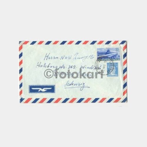 1955 Aksaray Posta Damgası Uçak Etiketli Zarf