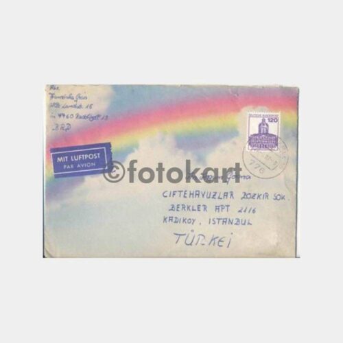 1987 Almanya Arkası Mühürlü Mektup Zarfı