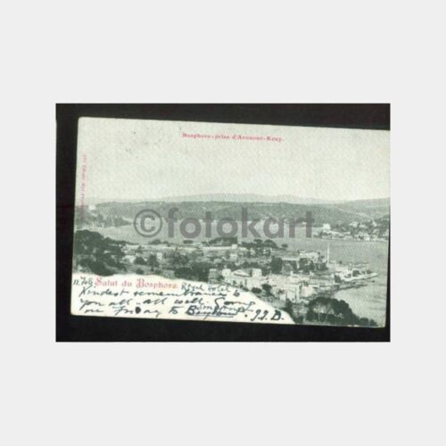 1902 Boğaziçi Arnavutköy Avusturya Levant Damga Kartpostal