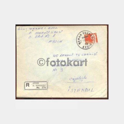 1982 Osman Yozgatlı Aydın Damgalı Zarf