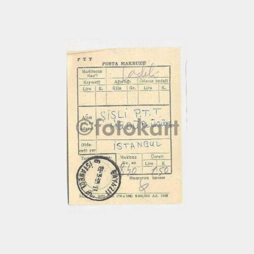 1965 PTT Beyazıt Taahhütlü Makbuzu