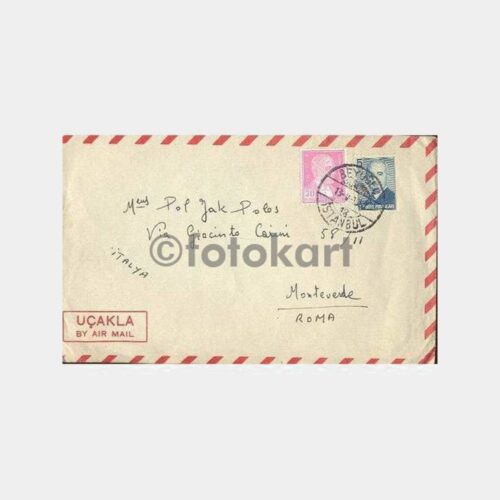 1957 Beyoğlu Roma Damgalı Zarf