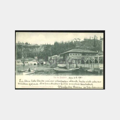 1901 Boğaziçi Tarihi Evler Damgalı Kartpostal