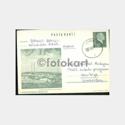1974 Boğaziçi Köprüsü Aydın Damgalı Posta Kartı