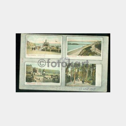 1906 İngiltere Bournemouth Damgalı Kartpostal