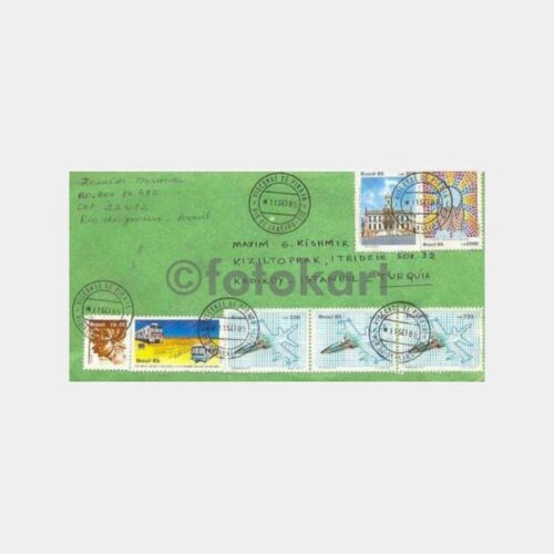1985 Brezilya Rio De Janerio Damgalı Uçak Zarf