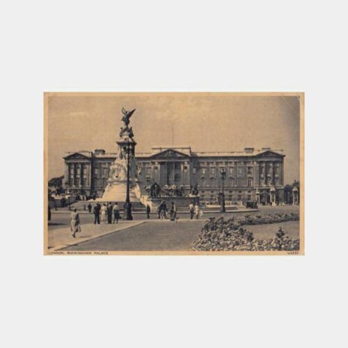 1955 Londra Buckingham Sarayı Damgalı Kartpostal