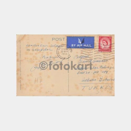 1955 Londra Buckingham Sarayı Damgalı Kartpostal - Görsel 2