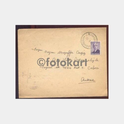 1950 Büyükada Posta Damgalı Mektup Zarfı