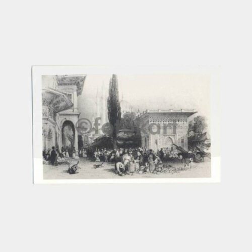 Tophane Çeşme Gravür Tablo Görünüş Kartpostal