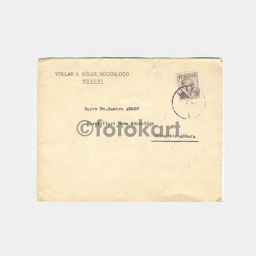1958 Elazığ 8. Bölge Damgalı Zarf ve Mektubu