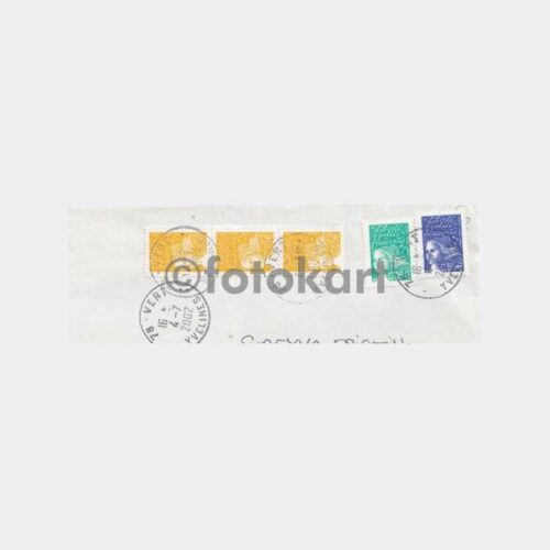2002 Fransa Yabancı Posta Tarihi Zarf