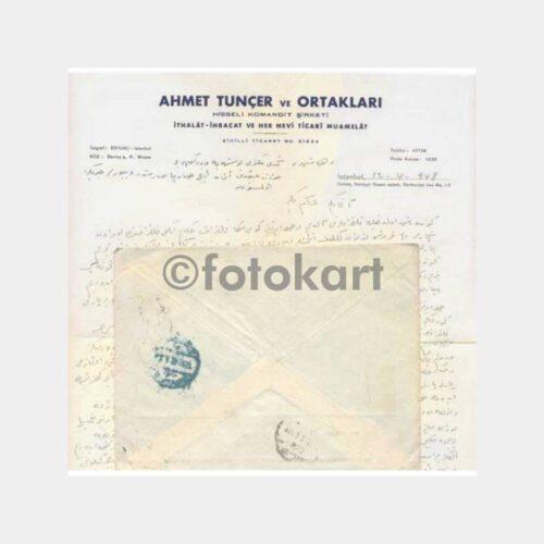 1948 Galata Posta Damgalı Uçak Zarf - Görsel 2
