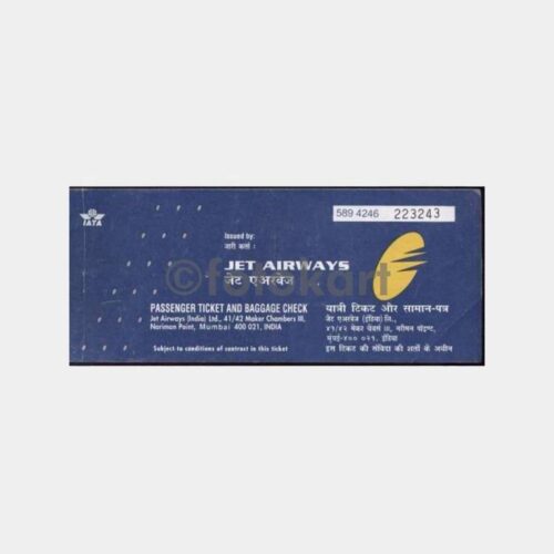 1997 Hindistan Jet Airways Uçak Bileti