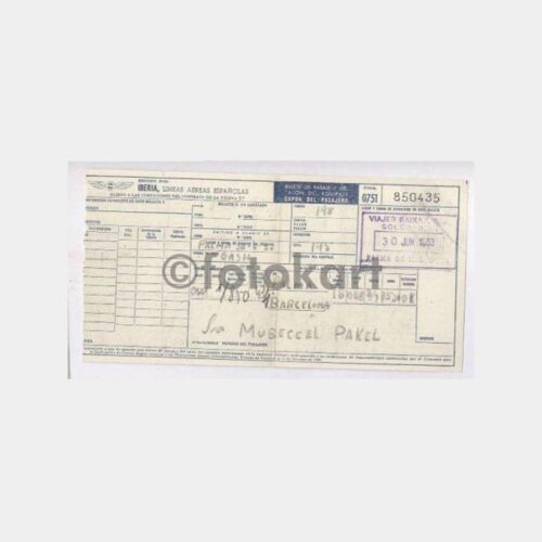 1953 İspanya İberia Havayolları Uçak Bileti