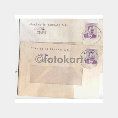1971 T. İş Bankası Kartal Posta Damgalı 2 Adet Zarf