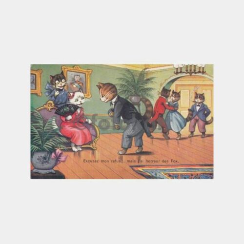1918 Dansçı Kediler Konulu Yabancı Fantazi Kartpostal