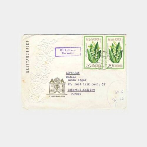 1966 Leipzig Damgalı DDR Doğu Almanya Zarf