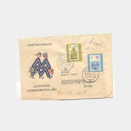 1961 Leipzig Damgalı DDR Doğu Almanya Zarf