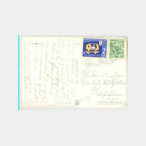 1957 Yugoslavya Makarska Damgalı Kartpostal - Görsel 2