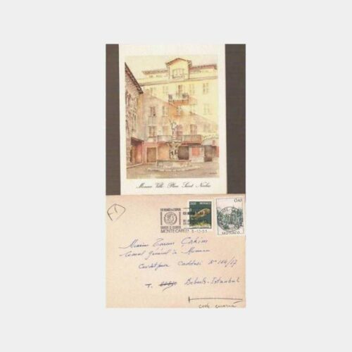 1991 Monte Carlo Damgalı Zarf ve Tebrik Kartı