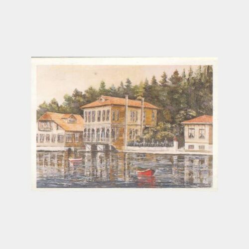Boğaziçi Yalısı Ressam Oktay Aksoy Tablo Tebrik Kartı