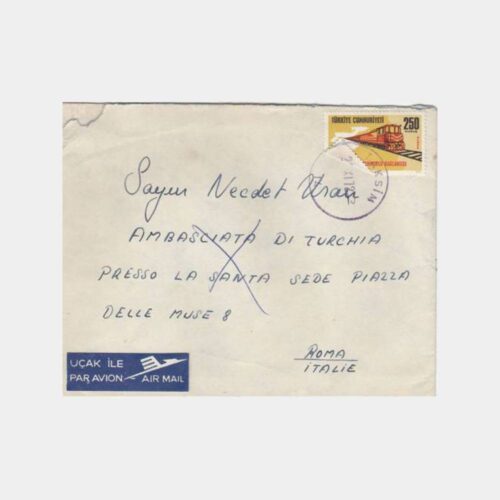 1969 Oramiral Necdet Uran Adresli 3 Mektup Zarfı - Görsel 4