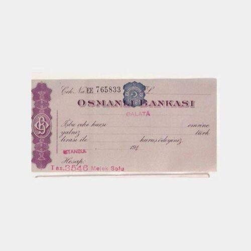Osmanlı Bankası Fiskalli Çek Yaprağı