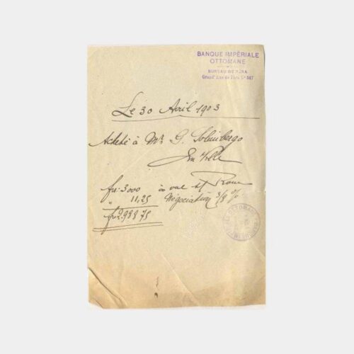 1903 Osmanlı Bankası Pera Şubesi Makbuzu