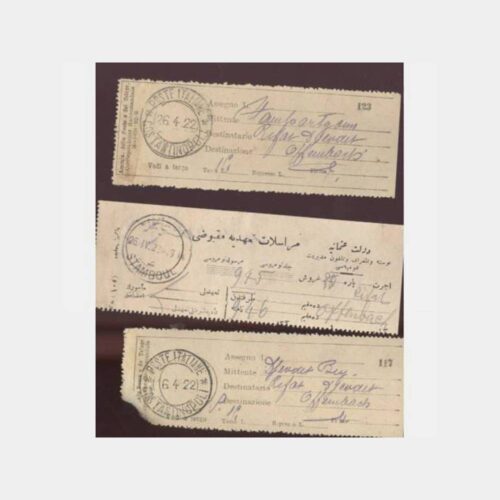 1922 Osmanlı Makbuzları Posta Damgaları