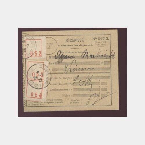 1922 Osmanlı Posta Para Makbuzu