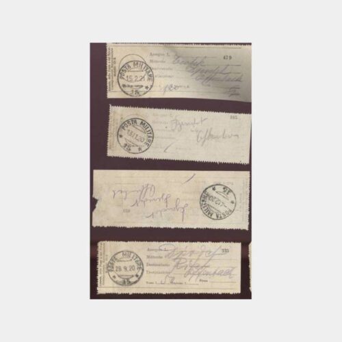 1920-21 Osmanlı Makbuzları Posta Damgaları