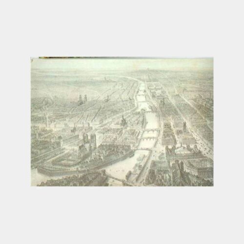 1960 Paris Şehir Gravür Baskılı Tebrik Kartı