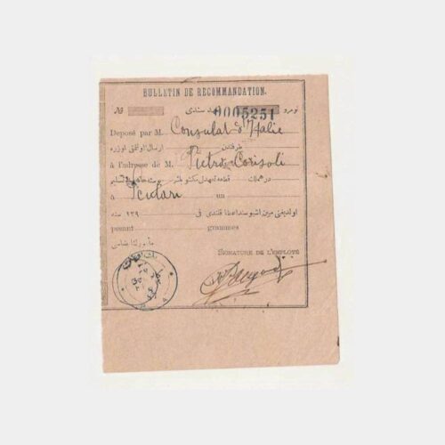 1887 Pera Posta Damgalı Telgraf Alındı Makbuzu