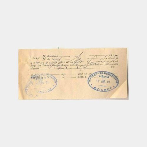 1901 Pera Beyoğlu Telgraf Makbuzu