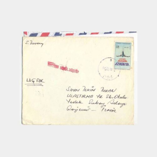 1972 Şişli Posta Damgalı Uçak Er Mektup Zarfı