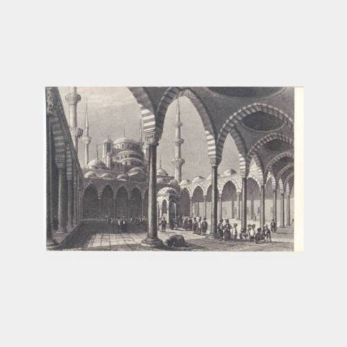 Sultanahmet Camii Görünüş Gravür Kartpostal