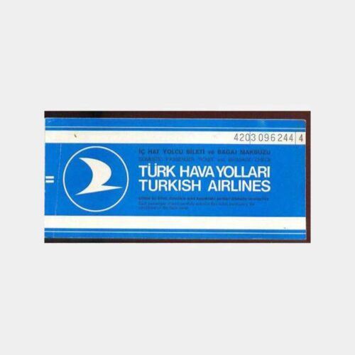 1974 Türk Hava Yolları İç Hatlar Yolcu Bileti