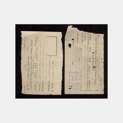 1949-1950 Taahhütlü Mektup 2 Adet Makbuz