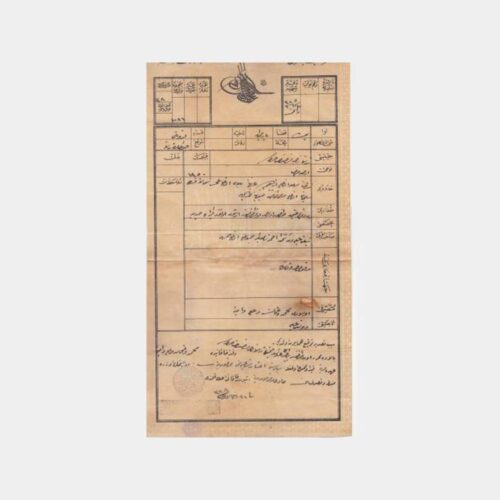 1911 Osmanlıca Tapu Belgesi