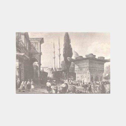 Tophane Çeşmesi Eski Gravür Tebrik Kartı