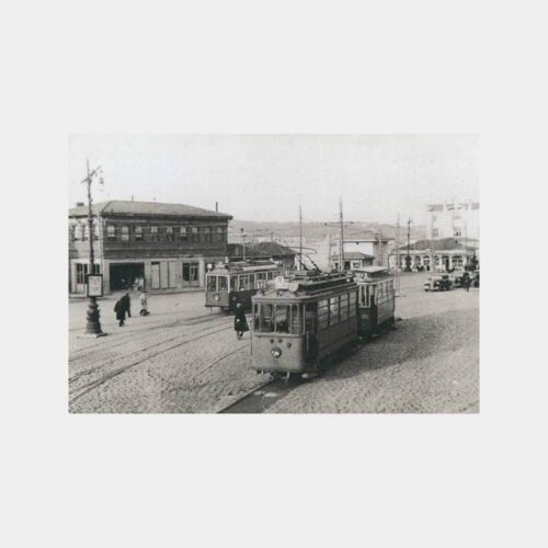 1940 Üsküdar Meydanı Tramvay Görünüş Reprodüksiyon Kartpostal